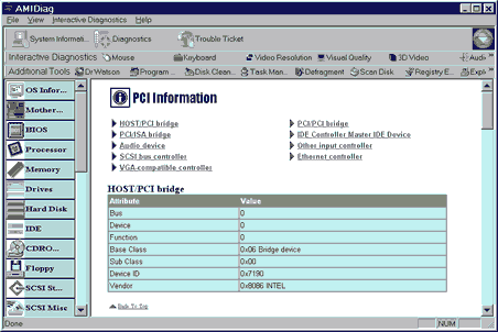 AMIDiag for Windows Interface